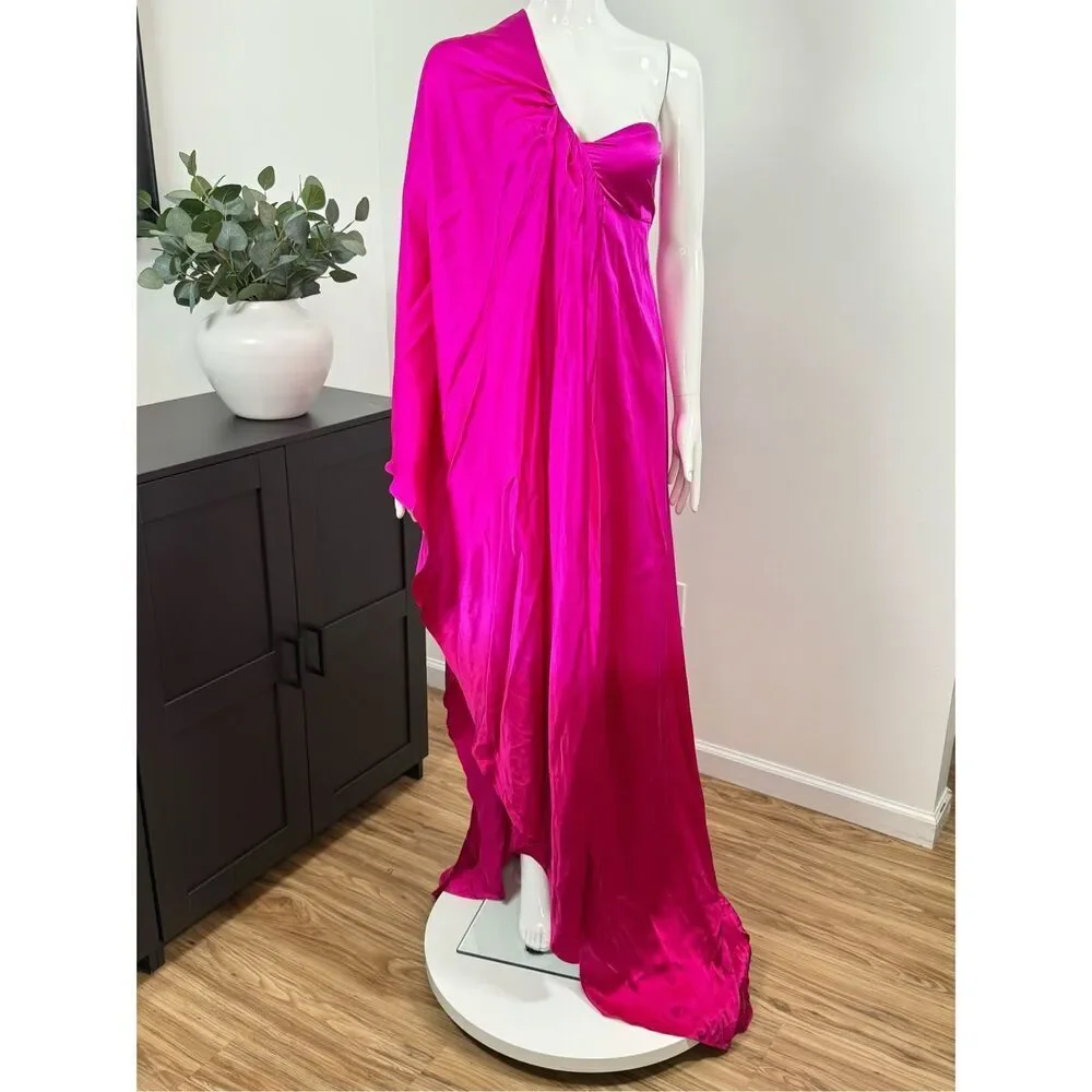 Alejandra Alonso Rojas Women's One-Shoulder Silk Bustier Dress Size 6 - Picture 3 of 11
